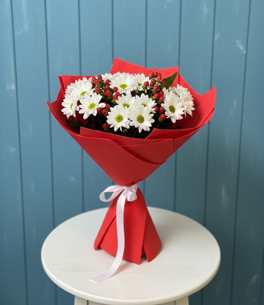 Букет цветов из: Хризантемы в Боровёнка