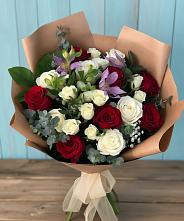 Букет цветов из:  Розы и Альстромерии в Боровёнка