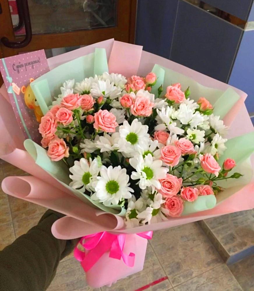 Букет цветов из: Розы и Хризантемы в Боровёнка