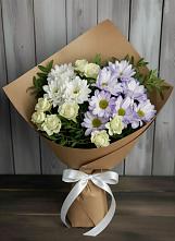 Букет цветов из:  Хризантемы и Розы в Боровёнка