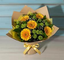 Букет цветов из:  Герберы и Хризантемы #REPLACE_PRED# Боровёнка