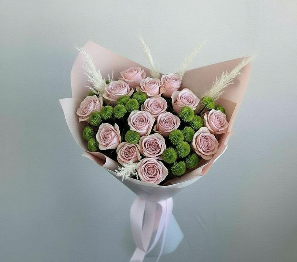 Букет цветов из: Розы и Хризантемы в Боровёнка