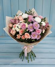 Букет цветов из:  Хризантемы, Розы и Альстромерии в Боровёнка