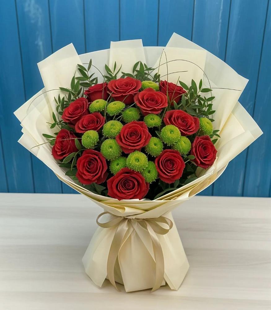 Букет цветов из: Розы и Хризантемы в Боровёнка